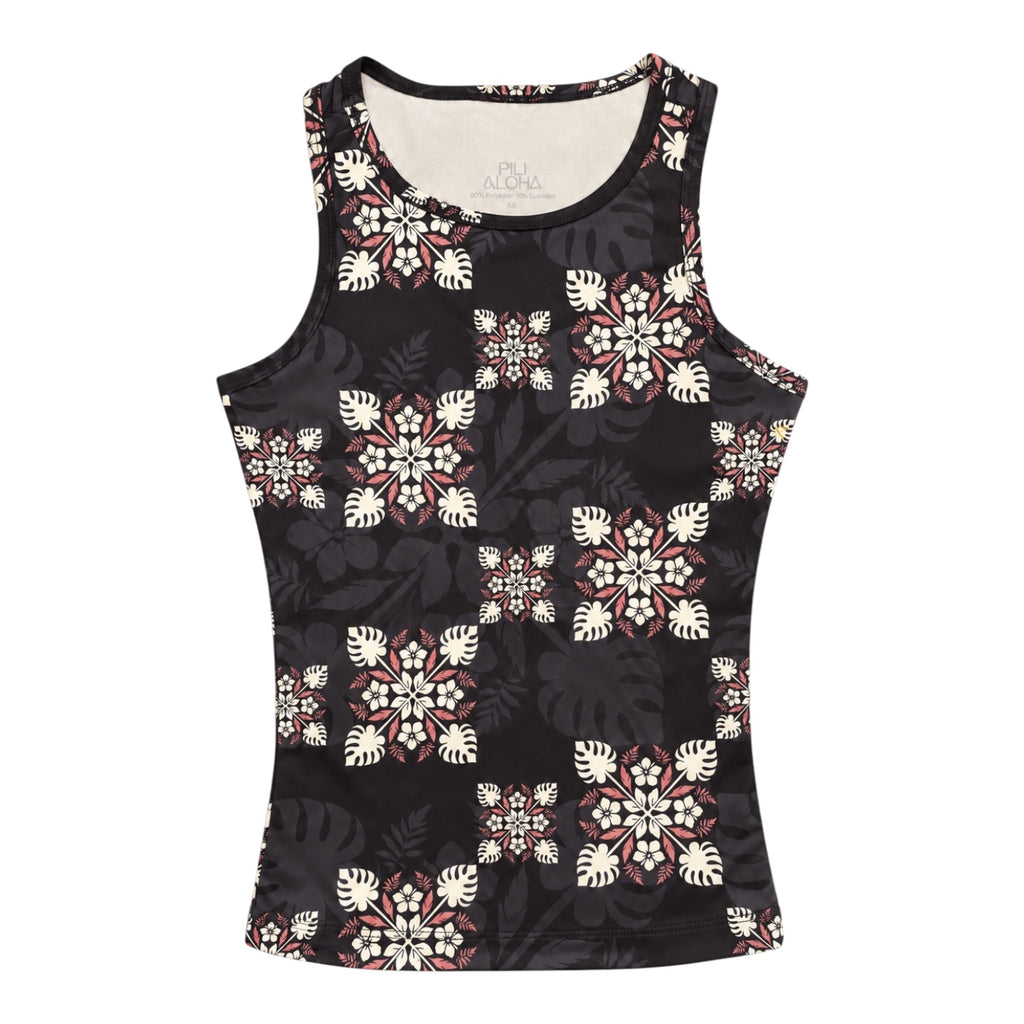 Orchid Quilt High Neck Tank